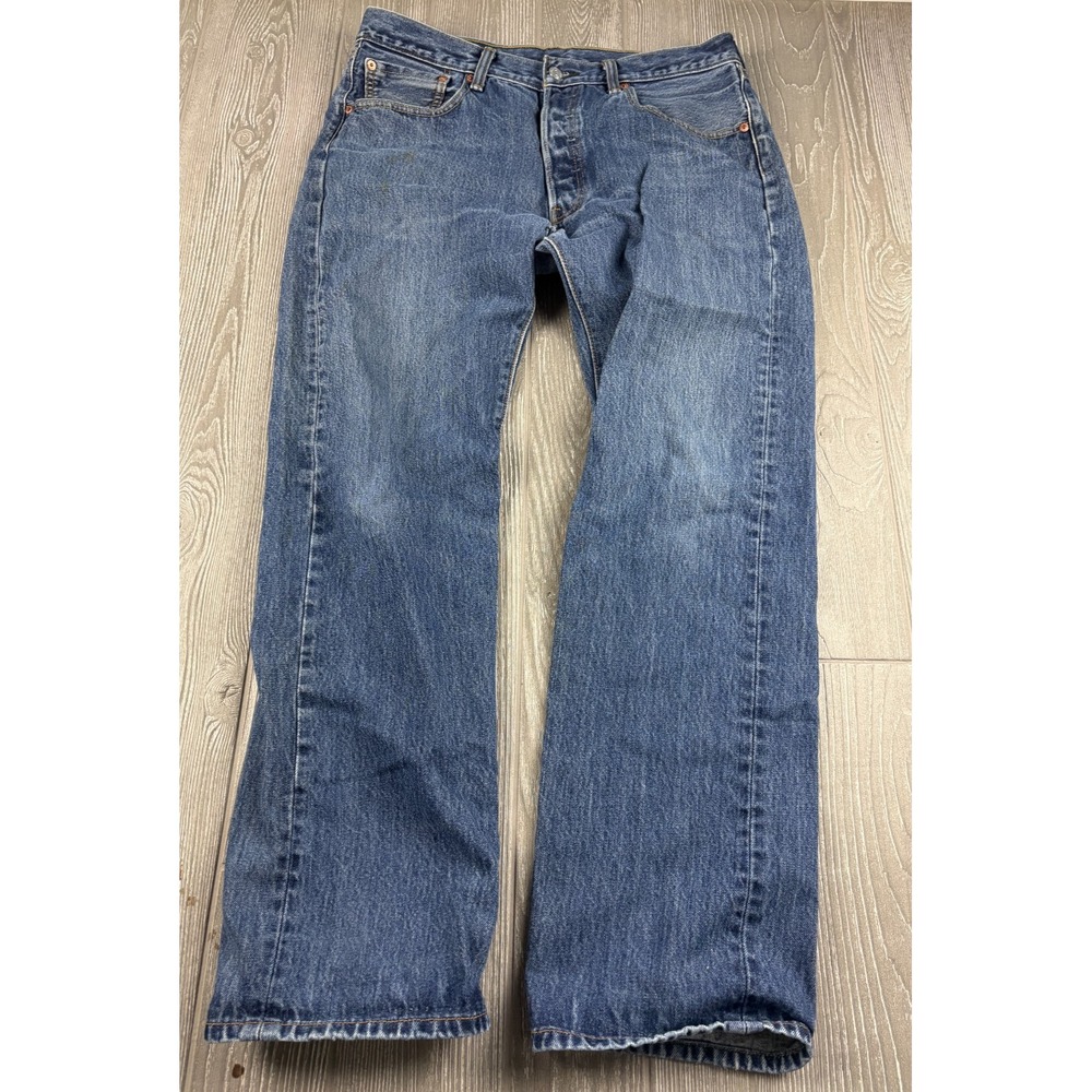 Levi's 501 Straight Leg Jeans Mens 34x32 Blue Denim 100% Cotton